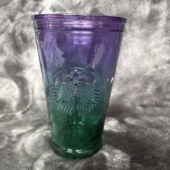 Starbucks Other - Starbucks Summer 2022 Purple Green Ombré Recycled Glass Tumbler 16oz NO LID